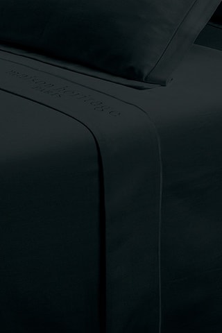 Drap plat en satin de coton 80 fils/cm² Uni - Anthracite