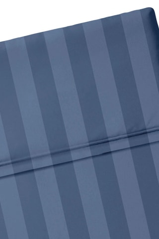 Drap plat en satin de coton 80 fils/cm² Dobby - Bleu marine