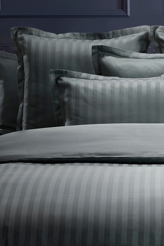 Drap plat en satin de coton 80 fils/cm²  Dobby - Gris foncé