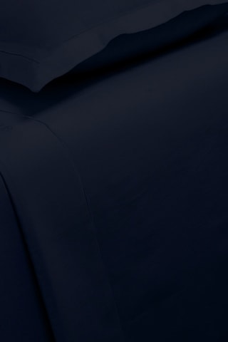 Drap plat en satin de coton 80 fils/cm²  - Bleu