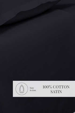Drap plat en satin de coton 80 fils/cm²  - Bleu