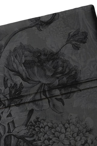 Drap plat en satin de coton 80 fils/cm² Jardin Botanique - Anthracite