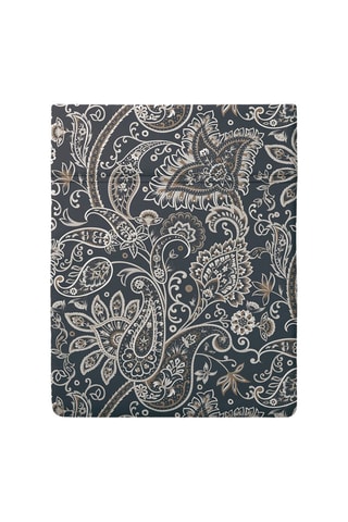 Drap plat en satin de coton 80 fils/cm² Indienne - Gris foncé et taupe