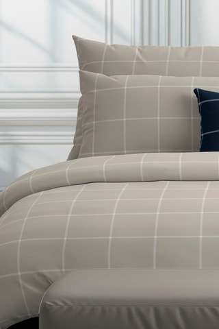 Drap plat en satin de coton 80 fils/cm² Amélia - Taupe