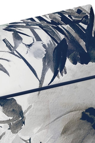 Drap plat en satin de coton 80 fils/cm² Erodium - Blanc et bleu