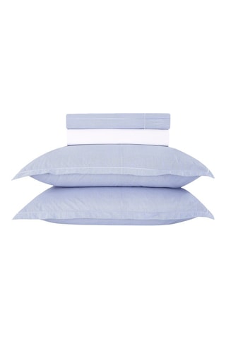 Parure de draps en percale de coton 80 fils/cm² Dauphine - Ciel