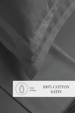 Parure de draps en satin de coton 80 fils/cm² Dobby - Gris foncé