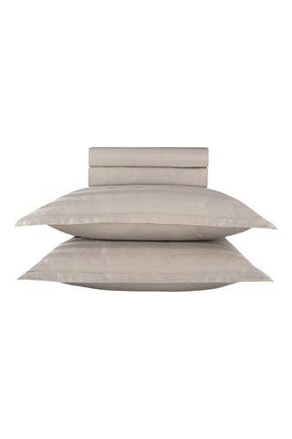 Parure de draps en satin de coton 80 fils/cm² Dobby - Taupe