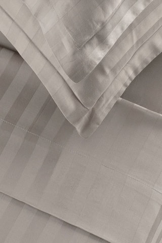 Parure de draps en satin de coton 80 fils/cm² Dobby - Taupe