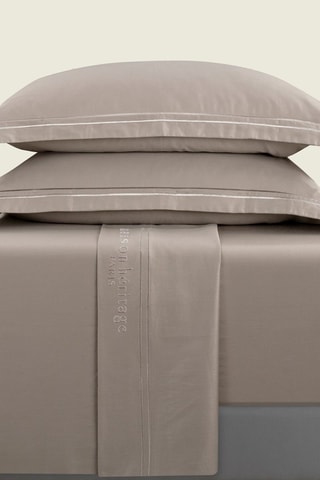 Parure de draps en satin de coton 80 fils/cm² Paris - Taupe