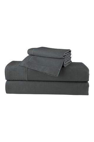 Parure de draps en satin de coton 80 fils/cm² Uni - Anthracite