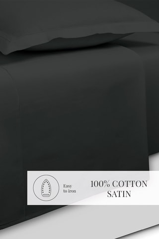 Parure de draps en satin de coton 80 fils/cm²  - Gris foncé