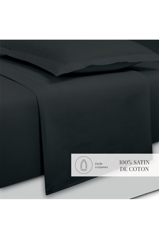 Parure de draps en satin de coton 80 fils/cm²  - Gris foncé