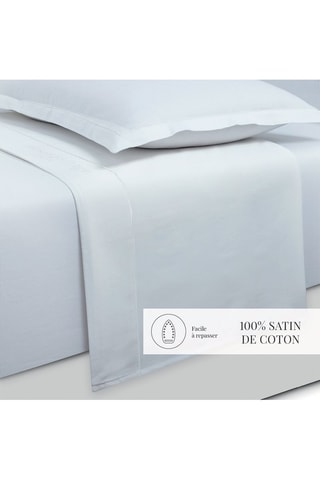 Parure de draps en satin de coton 80 fils/cm²  - Blanc