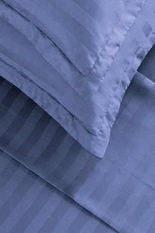 Parure de draps en satin de coton 80 fils/cm² Dobby - Bleu