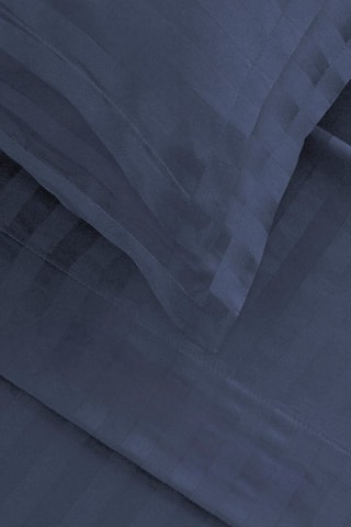 Parure de draps en satin de coton Dobby - 80 fils/cm² - Bleu foncé