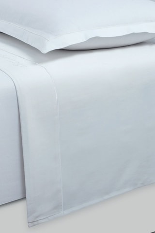 Parure de draps en satin de coton 80 fils/cm² Uni - Blanc