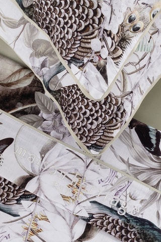 Parure de draps en satin de coton 80 fils/cm² Jardin orné - Vert clair et blanc