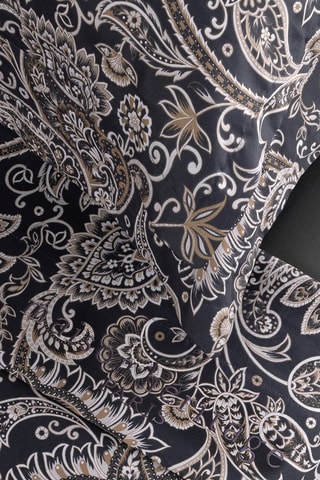 Parure de draps en satin de coton 80 fils/cm² Indienne - Gris foncé et taupe