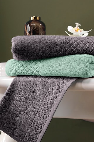 4 serviettes invité Eden - Gris foncé - 30 x 30 cm