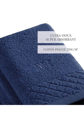 4 serviettes invité Eden - Bleu foncé - 30 x 30 cm