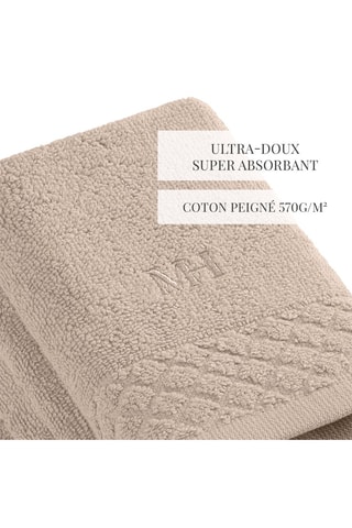 4 serviettes invité Eden - Taupe - 30 x 30 cm