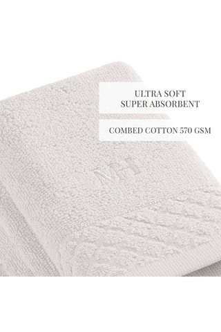 4 serviettes invité Eden - Blanc - 30 x 30 cm