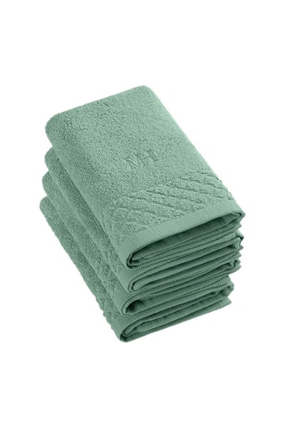 4 serviettes invité Eden - Vert bouteille - 30 x 30 cm