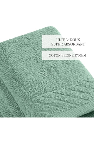 4 serviettes invité Eden - Vert bouteille - 30 x 30 cm