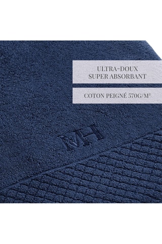 Drap de bain Eden - Bleu foncé - 100 x 150 cm