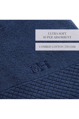 Drap de bain Eden - Bleu foncé - 100 x 150 cm