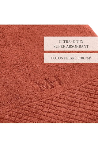 Drap de bain Eden - Terracotta - 100 x 150 cm
