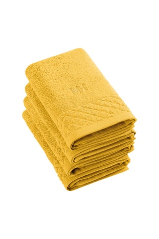 4 serviettes invité - Jaune - 30 x 30 cm