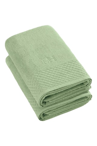 2 draps de douche Uni - Vert amande - 70 x 140 cm