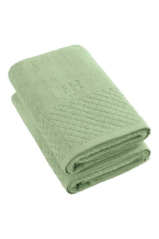 2 serviettes de toilette Uni - Vert amande - 50 x 100 cm