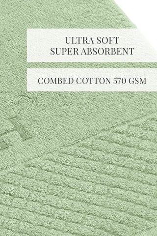 2 serviettes de toilette Uni - Vert amande - 50 x 100 cm