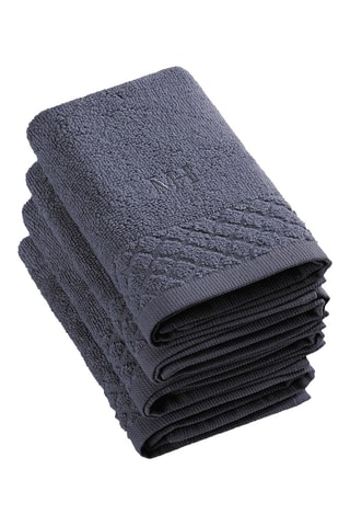 4 serviettes invité Uni - Bleu gris - 30 x 30 cm