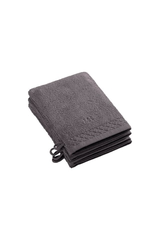 4 gants de toilette Eden - Gris foncé