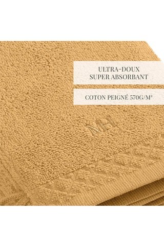 4 gants de toilette Eden - Jaune moutarde