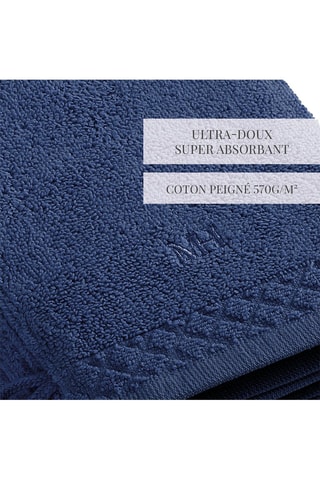 4 gants de toilette Eden - Bleu foncé