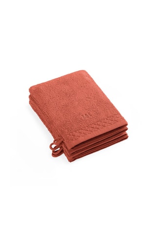 4 gants de toilette Eden - Terracotta