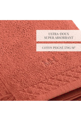 4 gants de toilette Eden - Terracotta