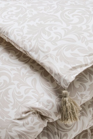 Edredon en satin de coton 80 fils/cm² Esprit Damas - Taupe et blanc