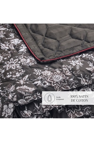 Couvre-lit en satin de coton 80 fils/cm²  - Noir