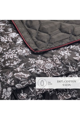 Couvre-lit en satin de coton 80 fils/cm²  - Noir