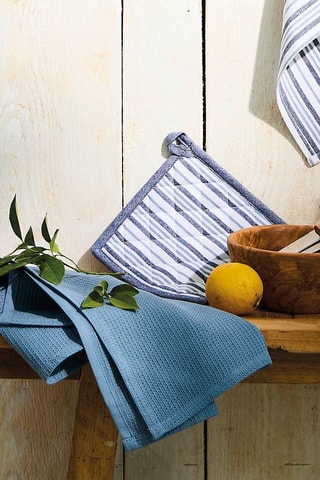 3 torchons de cuisine Uni - Ciel - 50 x 70 cm