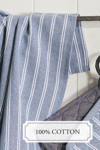 3 torchons de cuisine Finn - Ciel et blanc - 50 x 70 cm