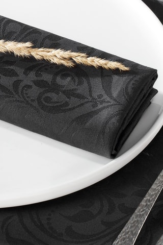 4 serviettes tissées Jacquard Baroque - Anthracite