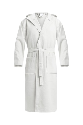 Peignoir à capuche Nid d'abeille - Blanc