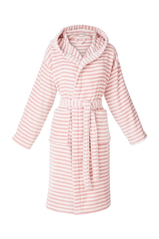 Peignoir en velours à capuche Baléares Rose